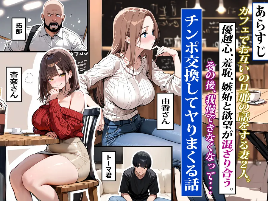 【無料エロ漫画・同人】どうせ、チンポ交換SEXするのに2人の妻があーだのこーだの-1枚目