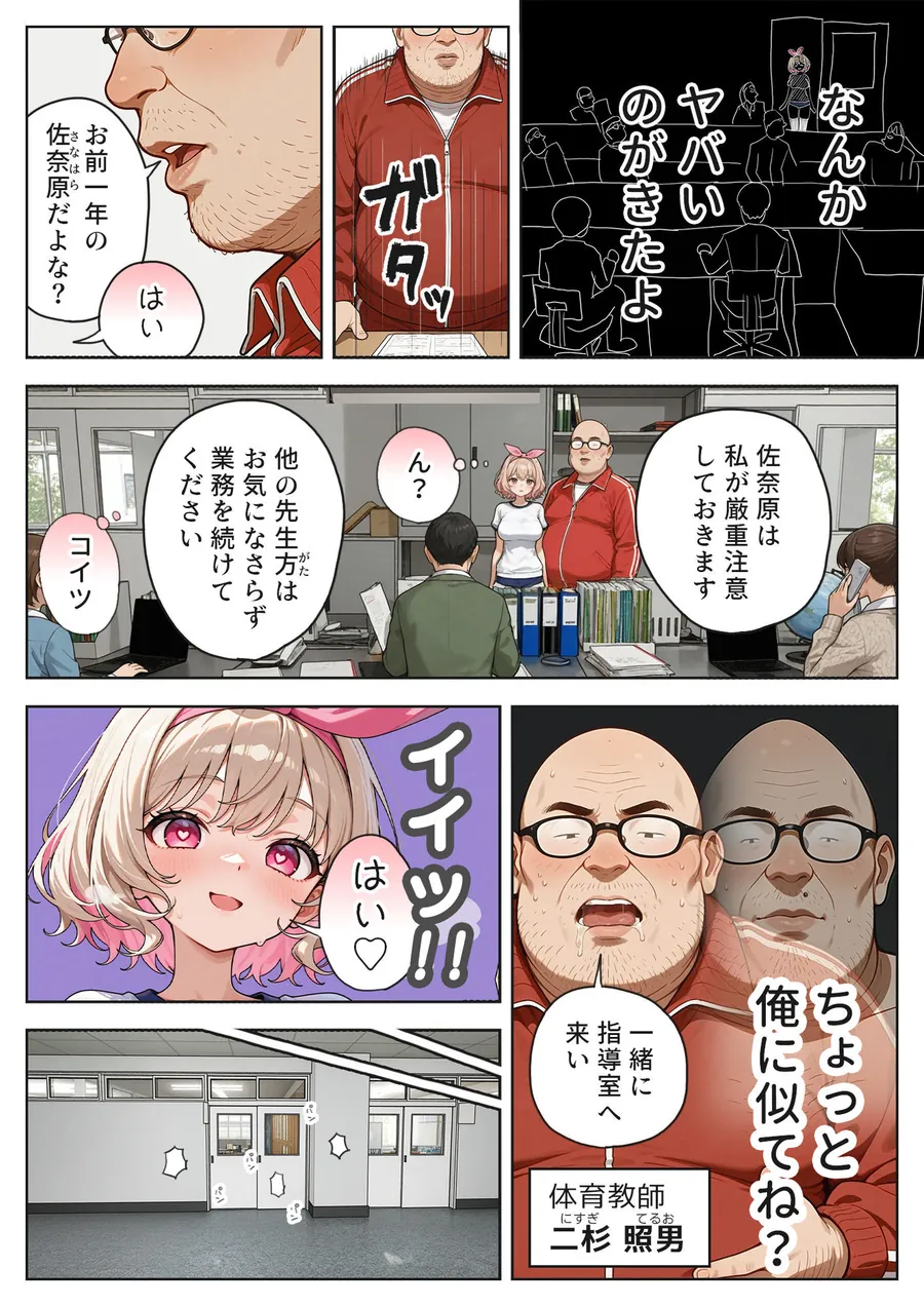 【無料エロ漫画・同人】キモおじ⇔JK入れ替わり【3】変態体育教師のわからせ個別指導-2枚目