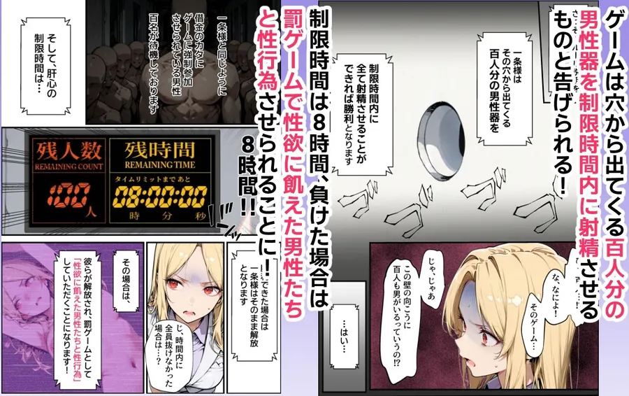 【無料エロ漫画・同人】ホス狂い女社長、おち〇ぽ100本抜かないと出られない部屋、全員抜くまで帰れません！-4枚目