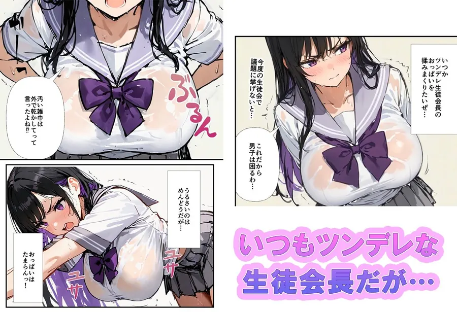 【無料エロ漫画・同人】寝取られ生徒会長〜爆乳おっぱいを揺らして処女喪失〜-1枚目