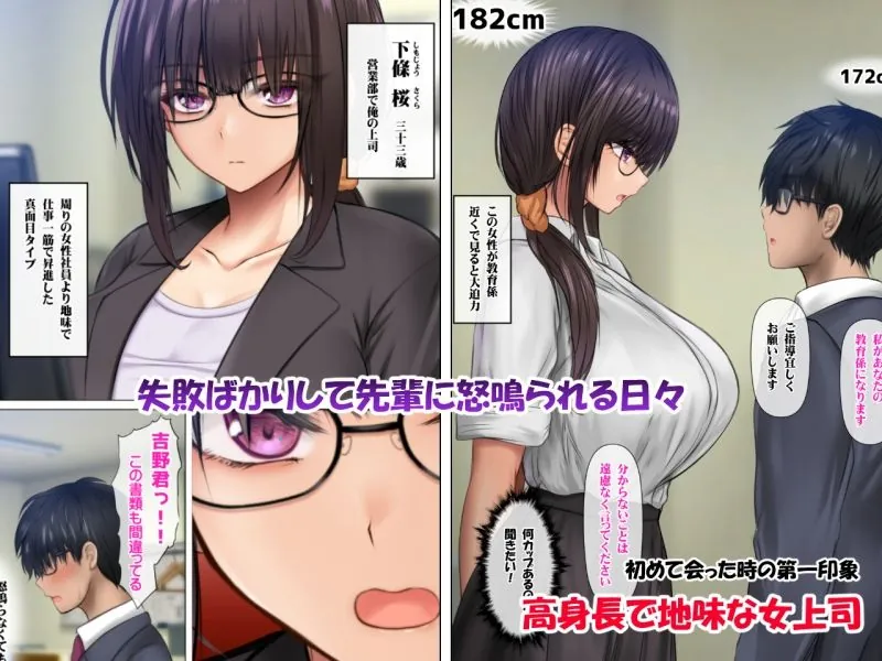 【無料エロ漫画・同人】職場のデカい喪女上司と陰キャ部下はオタクセックスにハマっちゃう-1枚目