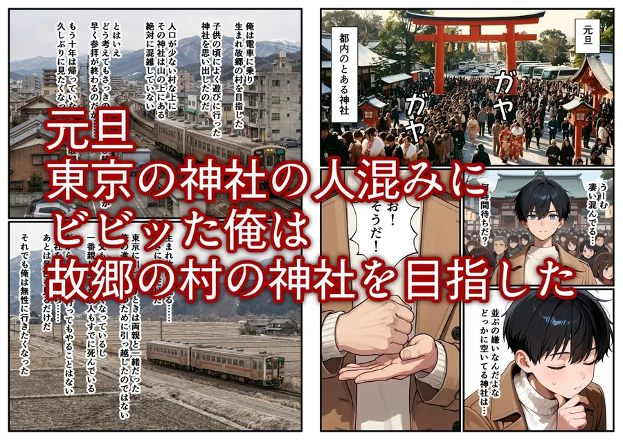【無料エロ漫画・同人】初詣に行ったら死んだ幼なじみの幽霊がいた 童貞を捧げた-1枚目