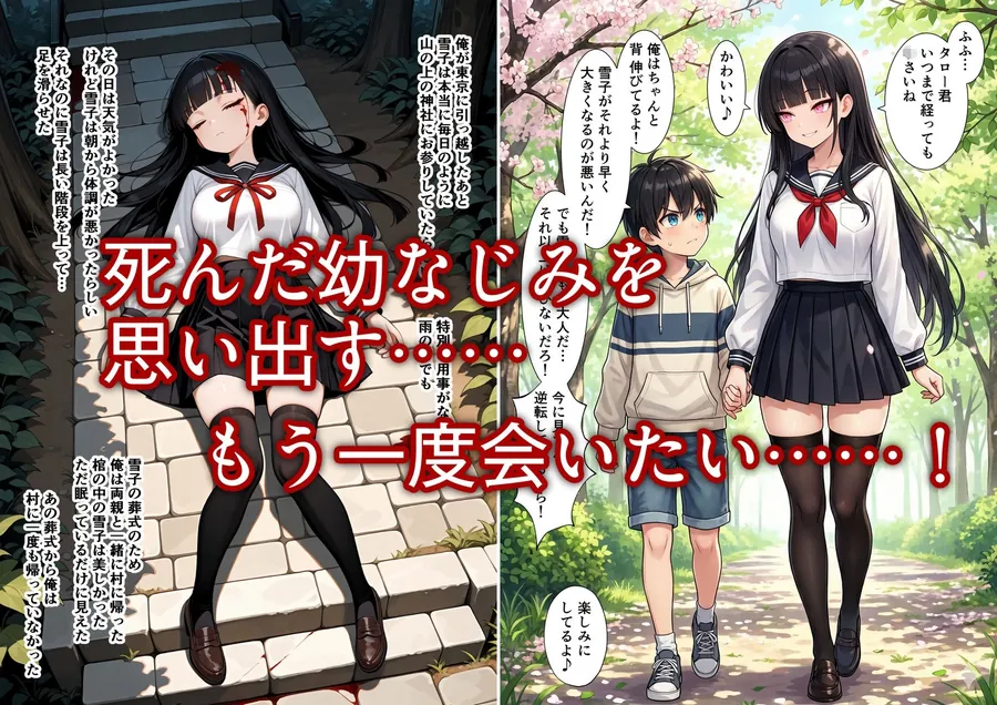 【無料エロ漫画・同人】初詣に行ったら死んだ幼なじみの幽霊がいた 童貞を捧げた-2枚目