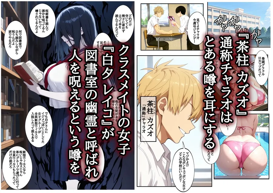 【無料エロ漫画・同人】図書室の幽霊と呼ばれている女子にエッチなことしたら…-1枚目