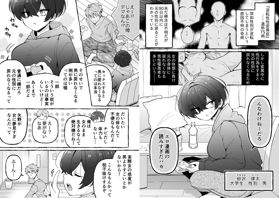 【無料エロ漫画・同人】TSした俺が女に堕ちる90日-1枚目