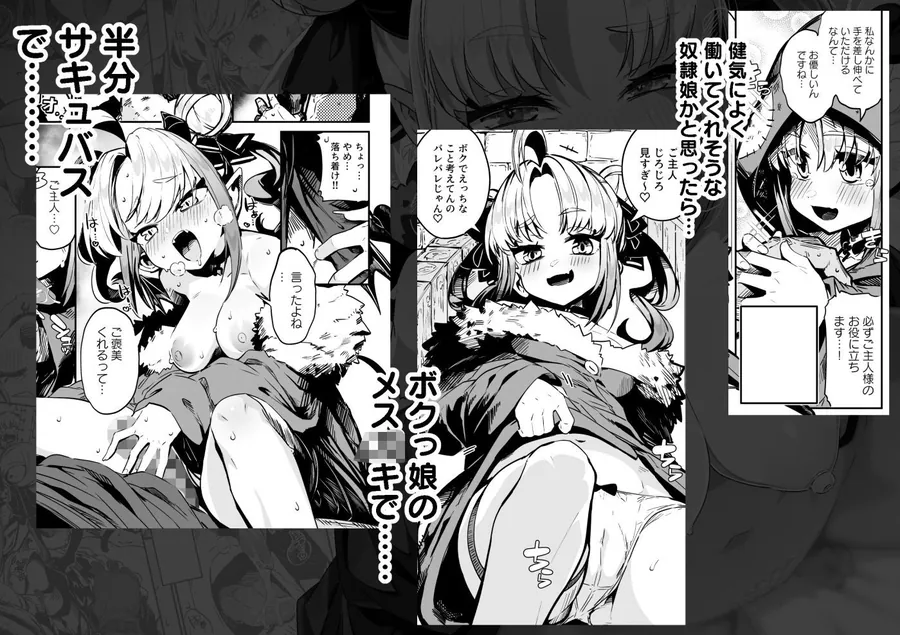 【無料エロ漫画・同人】ねぇご主人 今日の「ごほうび」まだぁ？ ボクッ娘メ○〇キハーフサキュバス奴○娘にごほうび生活-1枚目